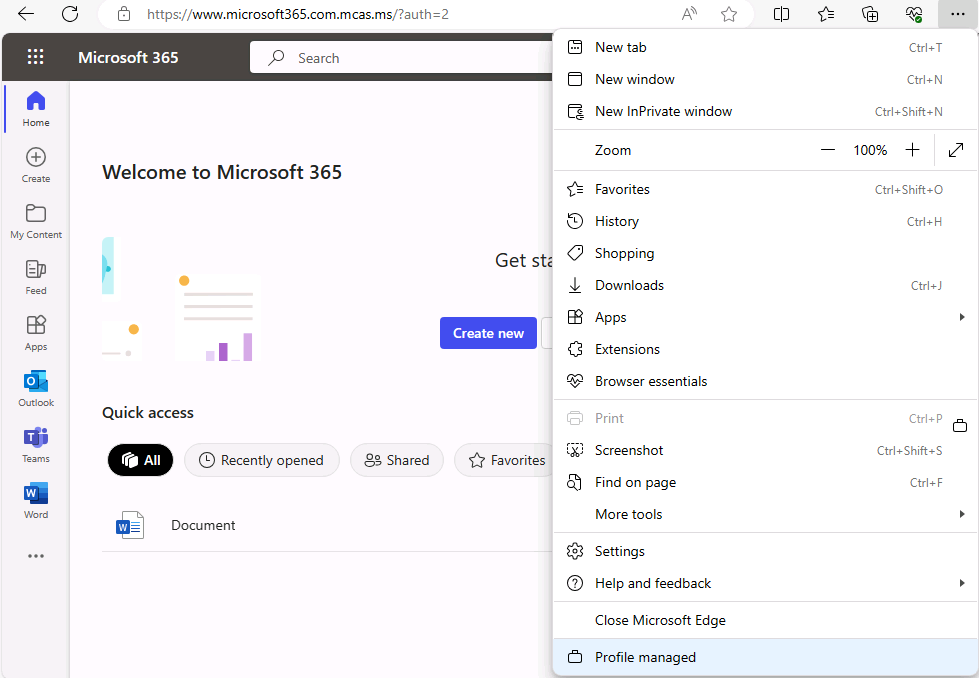Microsoft Edge as a managed app on personal Windows devices